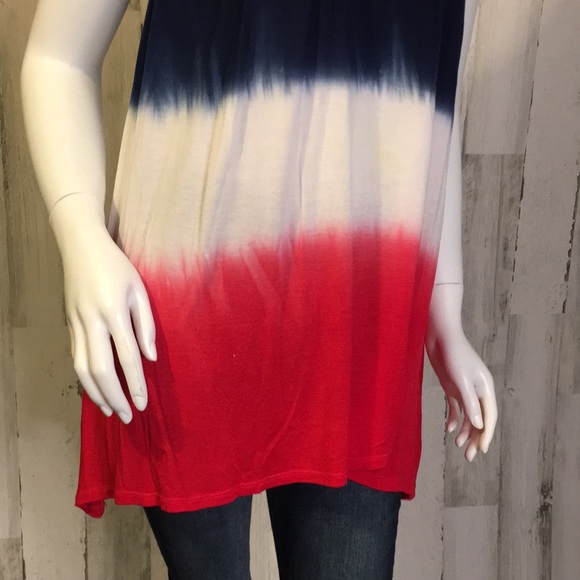 Medium World Unity Red White & Blue Top #J48 - Picture 3 of 7